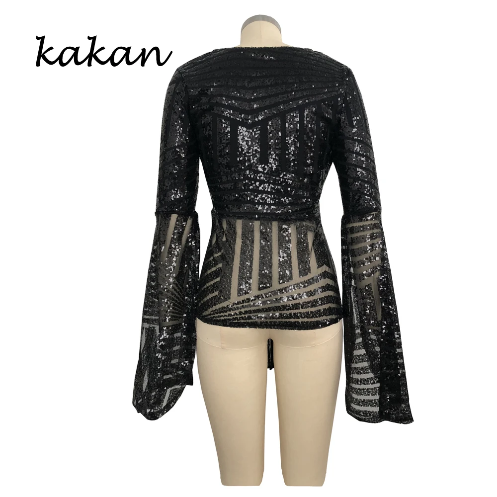 

Kakan 2019 spring new women's sequin dress sexy women's night sequin dress irregular tassel black dress