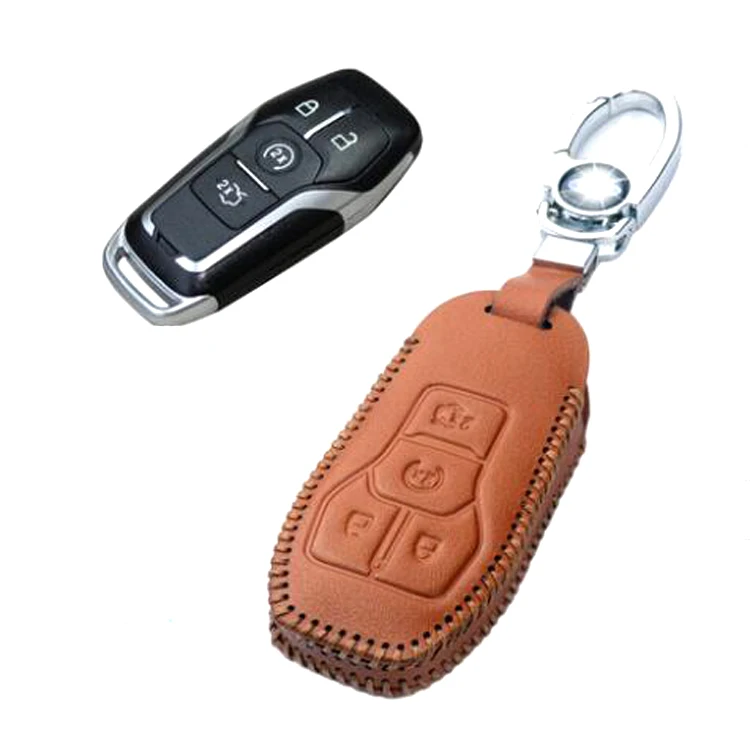 Совершенно новый кожаный чехол для ключей с 4 кнопками Ford Series E Style|leather key fob holder|key