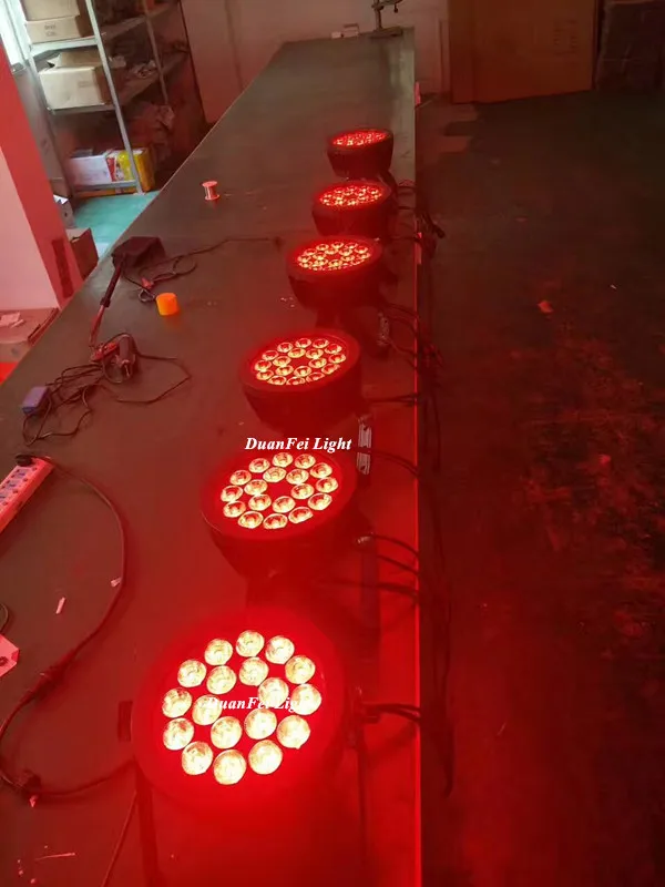 С кейс 6 шт./лот dmx512 светодиодные лампы led par прожектор RGB 18x10 w 4in1 высокий яркий