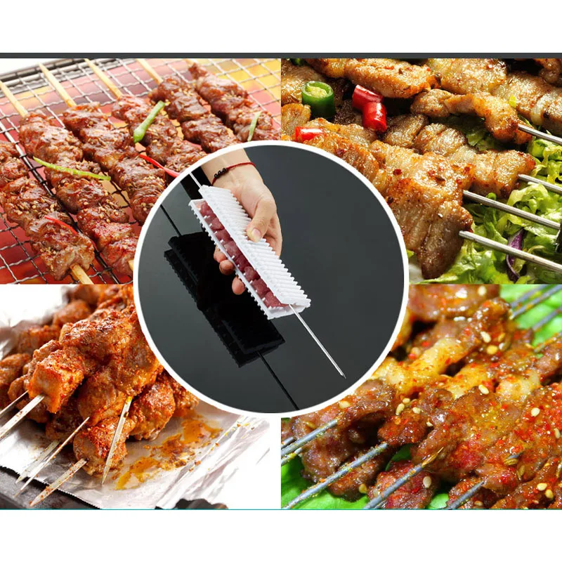

Wholesale 5pcs Meat Skewer Maker ABS Plastic Meat String Device Portable Kebab Maker BBQ Skewer Tools for Beef Pork BBQ Tool