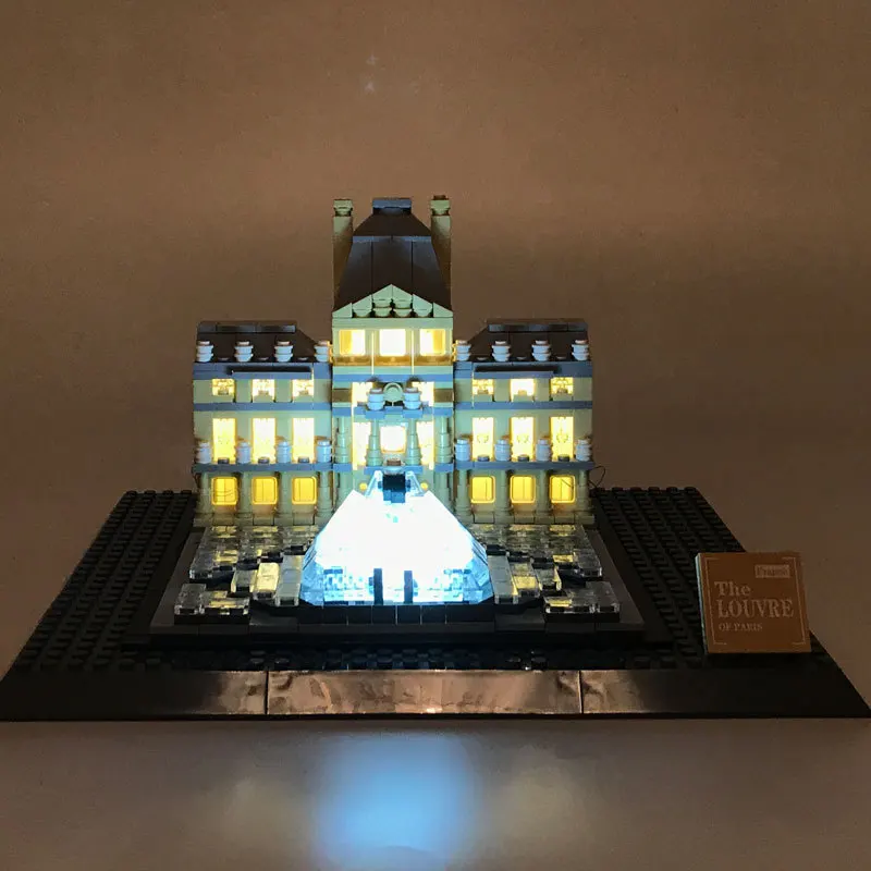 Парижская Лувр модель строительные блоки светодиодный комплект освещения