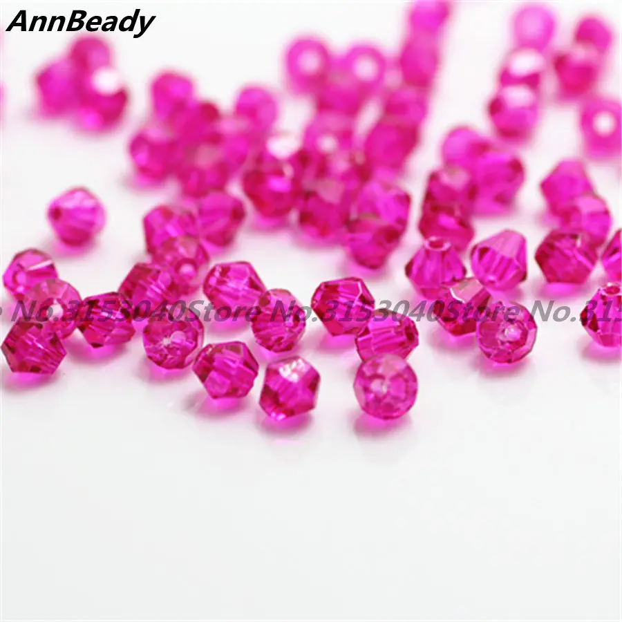 Rose Red 100 шт покрытые красной медью 4 мм двухконусные хрустальные бусины стеклянные бусины россыпью разделительные бусины Сделай Сам ювелирные изделия Австрийские хрустальные бусины - Цвет: Rose Red