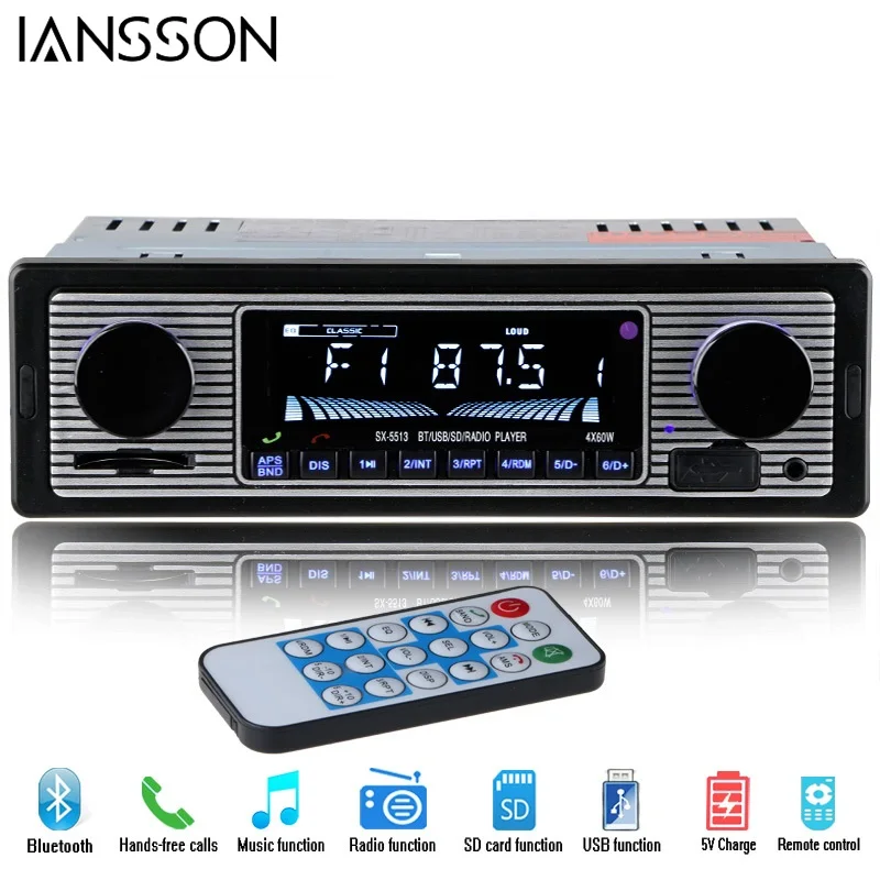 Новый 12 В автомобиля Радио плеер Bluetooth Стерео FM MP3 USB SD AUX аудио Авто Электроника 1 DIN