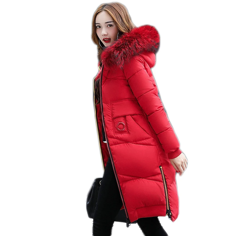 

AKSLXDMMD Parkas Mujer Back Printed Thick Witner Women Jacket 2019 New Fashion Slim Fur Collar Hoodies Long Coat Female LH1065