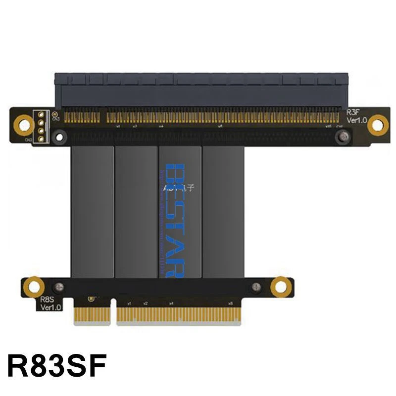 

Riser Gen3.0 PCI-E PCIe x8 to PCIe x16 Graphics card extension Riser Ribbon Cable Elbow Design 64G/bps PCI Express 8x 16x