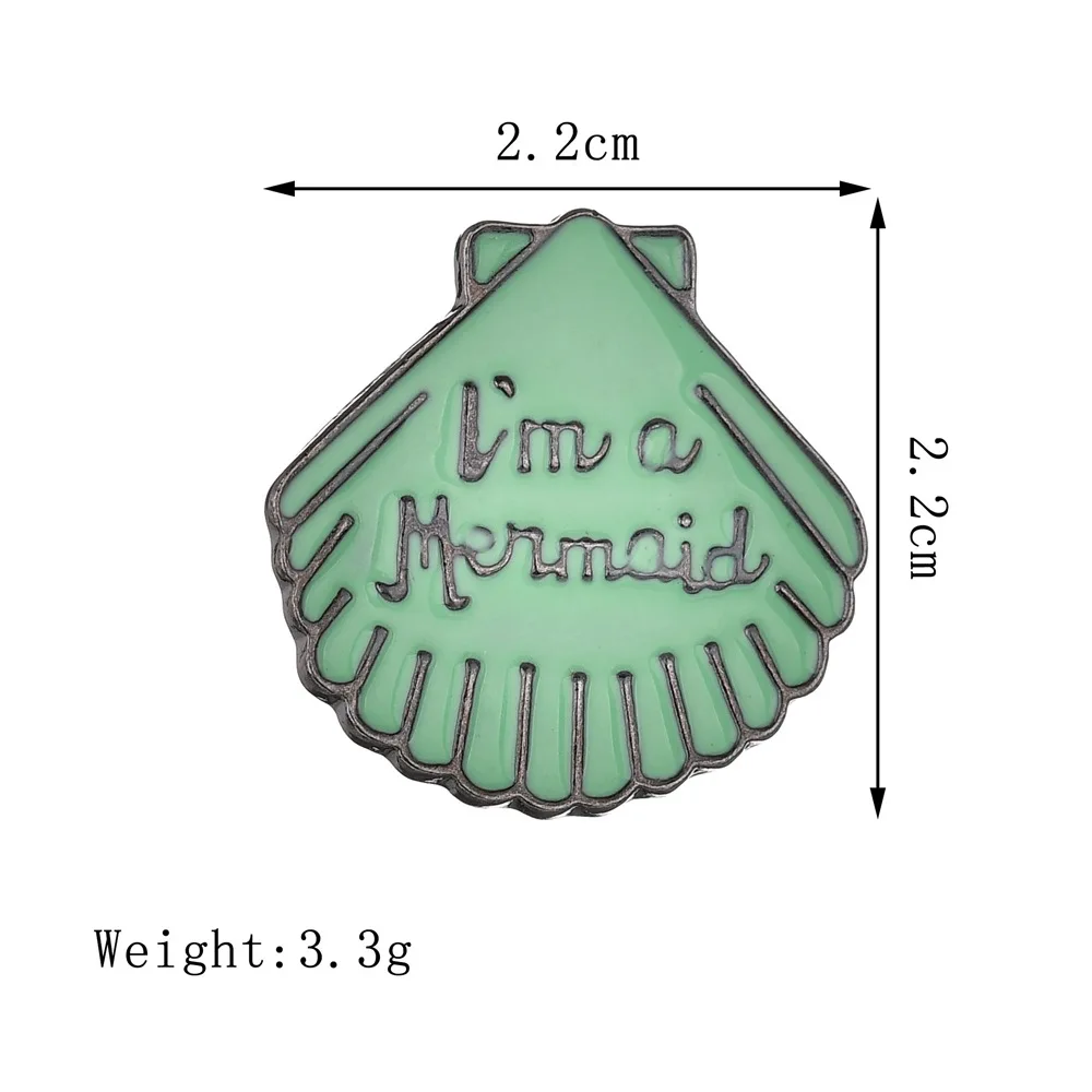 I am a Men maid Letter elements светло-зеленый свежий цвет модная Милая оболочка амулет брошь