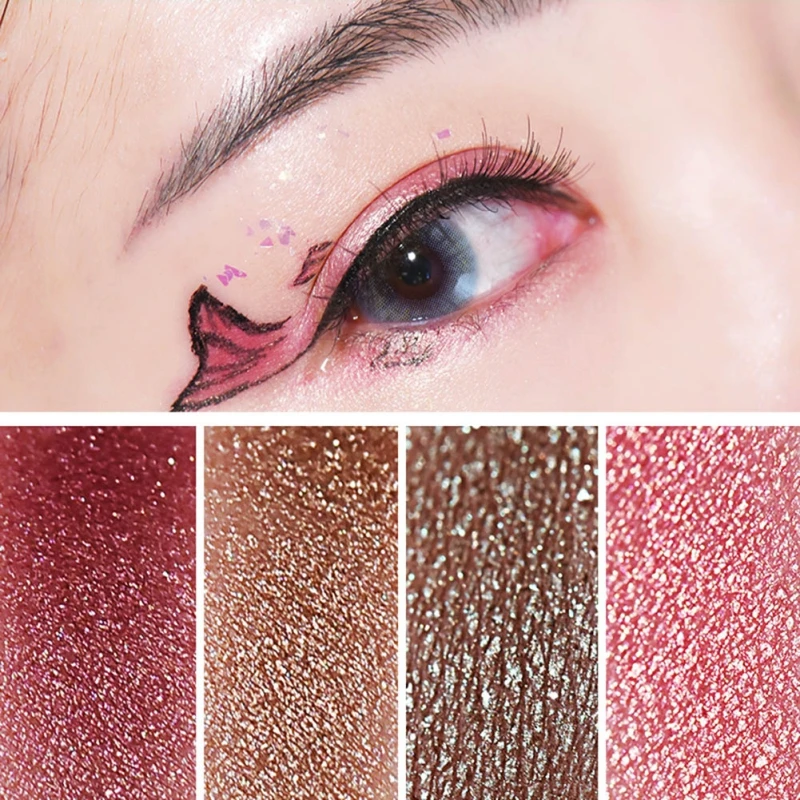 4 Цвета Профессиональные блестящие матовые тени для век палитра красивый макияж