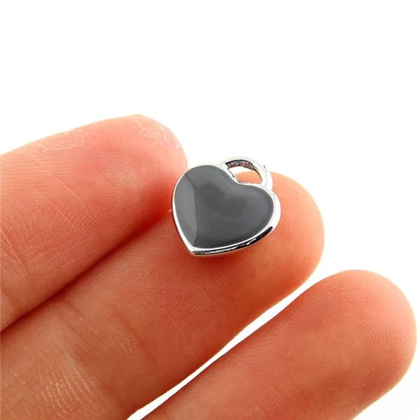 10 шт. 11x12 мм модные с серебристым покрытием легированные любящее сердце