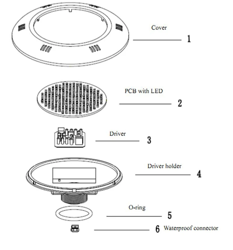 Ylstar 198 шт./270 шт. SMD2835 светодиодный чип смолы бассейн из стекловолокна настенные