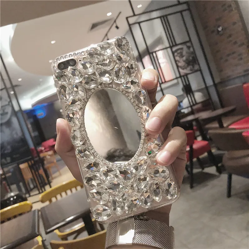 Роскошный 3D Блестящий Бриллиант со стразами и зеркалом для Xiaomi 9 8 SE 5 5S Plus 5X 6 6X Max 2 3