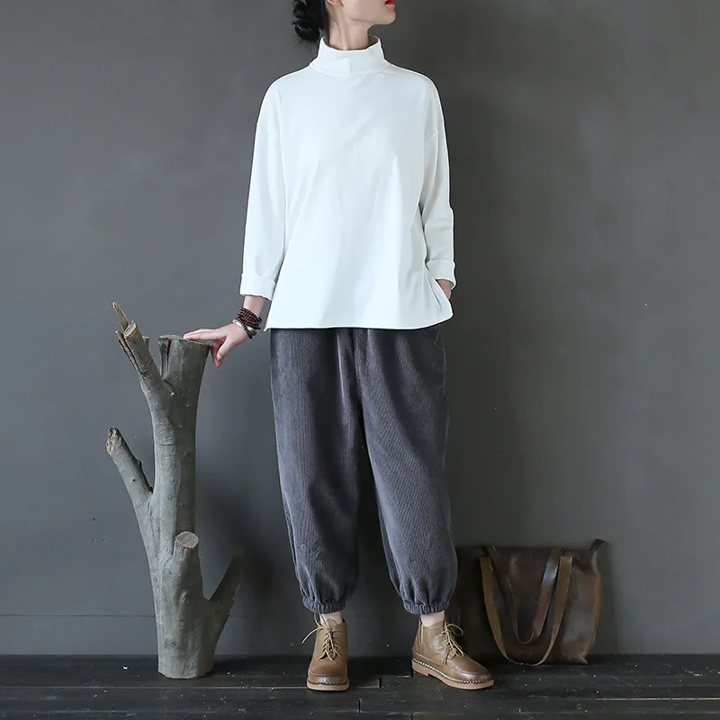 Новинка 2018 весенне зимняя белая черная Женская водолазка хлопковая футболка