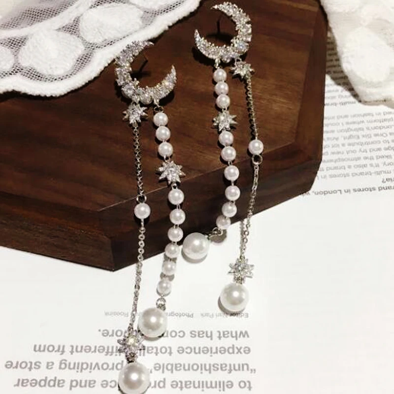 Новое поступление серьги из стерлингового серебра 925 пробы длинные со стразами в