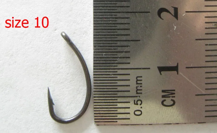 100 крючков для карпа с изогнутым хвостовиком микро бородка #2 #4 #6 #8 #10 #12 сильно