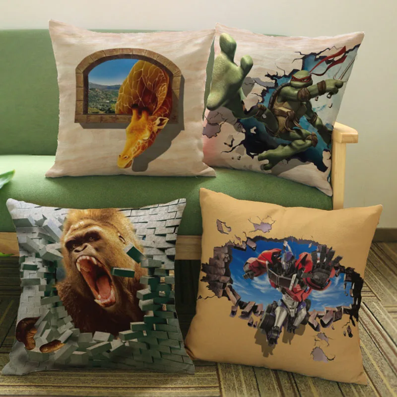 3D Изображение морских животных акулы Кита искусственная подушка чехол украшение