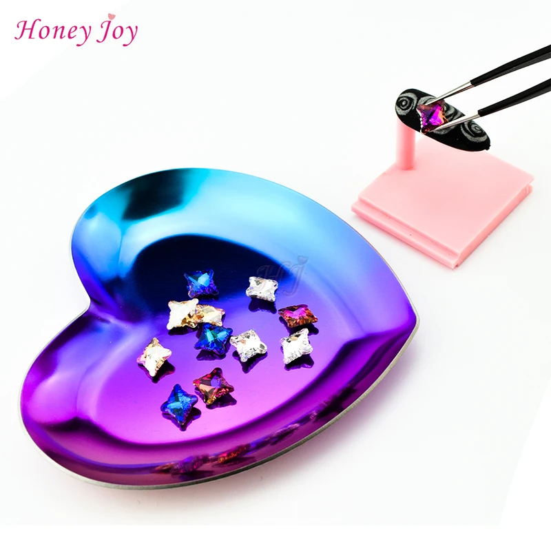 Милое сердце радуга медь Золотое Ювелирное кольцо ожерелье украшения для ногтей