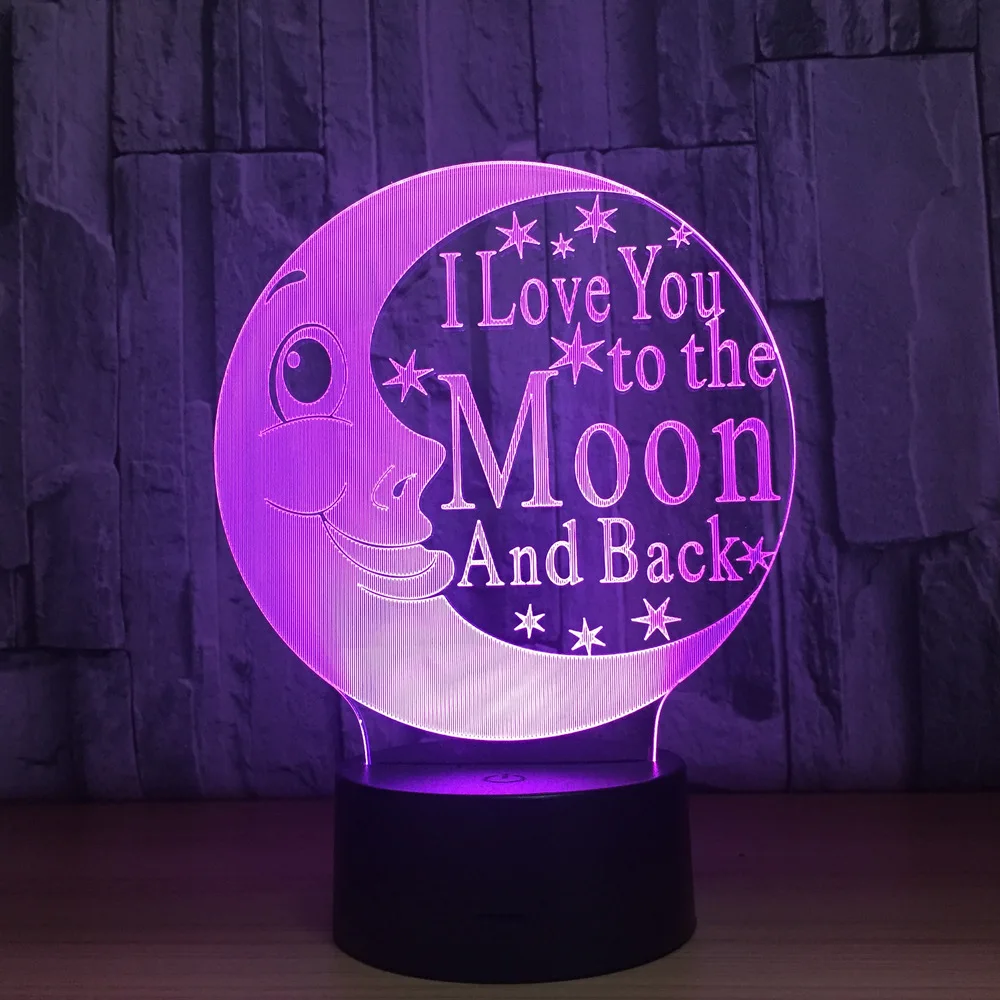 Moon лампа 3D светильник 7 цветов Светодиодные ночные лампы Ночной сенсорный USB Led