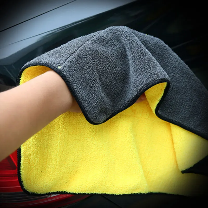 Yellow Gray Полотенце для мытья автомобиля из микрофибры 30*30 см, ткань для авточистки, автохимия, полотенце для сушки, полировка воска, Детализация, полотенце s - Цвет: Yellow Gray