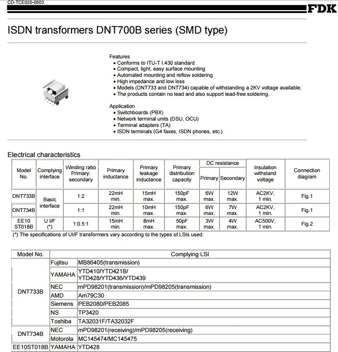 Оригинальный новый 100% DNT733B SMD EE10 22MH 1CT:2CT с краном 2KV изолированный высокочастотный