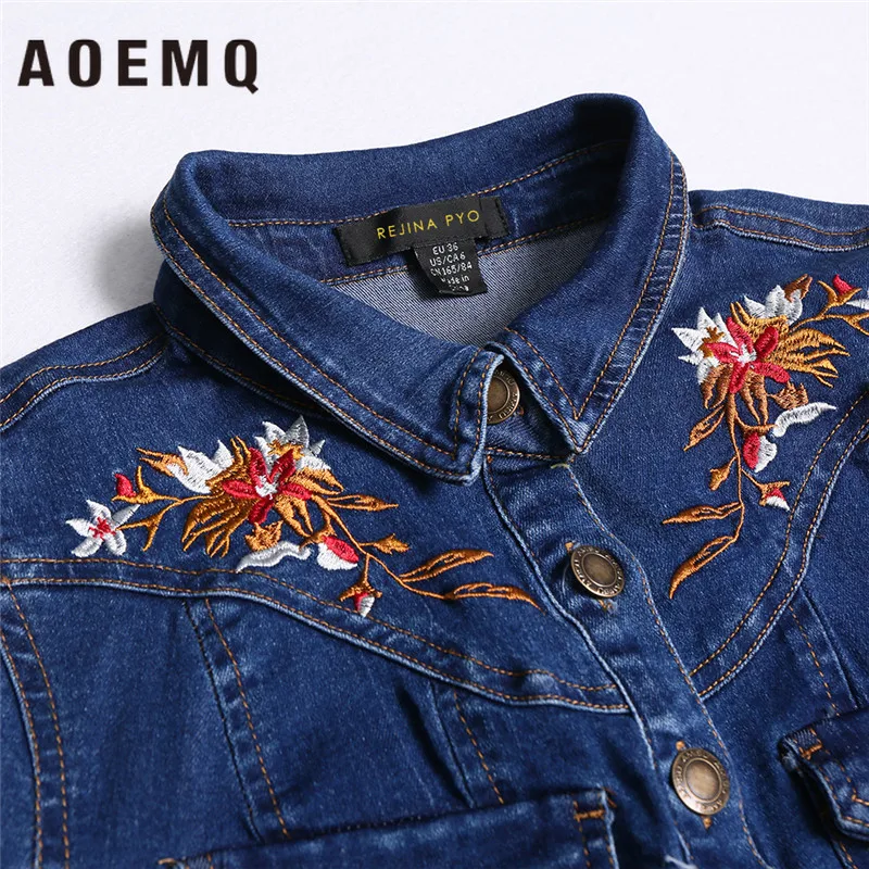 AOEMQ Новое тонкое дикое старение маленькое лацкане симметричная Цветочная