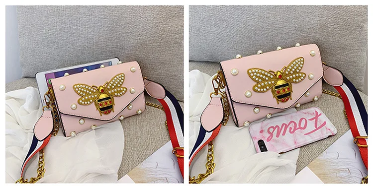 Bolsa Feminina, новинка, модные брендовые женские маленькие сумочки с Пчелой, на цепочке, сумки через плечо, вечерние, клатч, Основная сумка для женщин