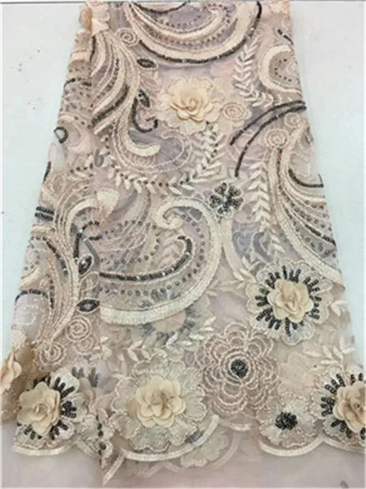 Кружевная ткань с блестками в африканском стиле 5 ярдов красная 2018 высокое