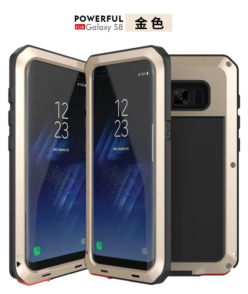 Закаленное Стекло пленка+ для samsung S10 10E S10Plus S8 S8plus S9 S9Plus Note8 Note9 защитный люксовый чехол Heavy Duty чехол металлический чехол