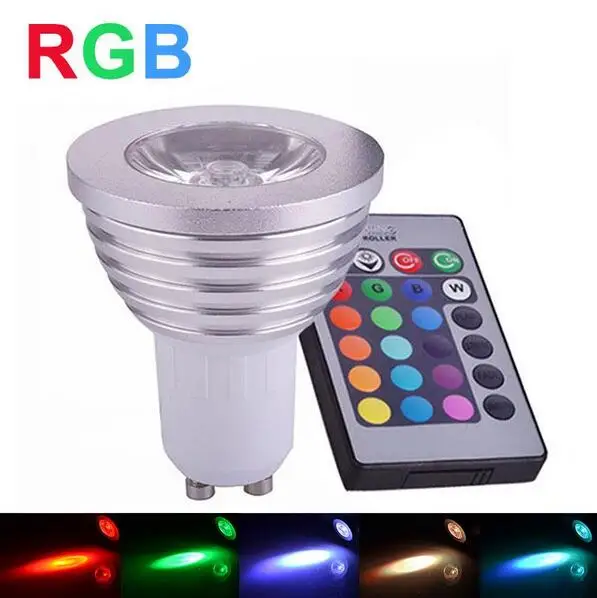 6 Вт E27 RGB светодиодные лампы лампада 85 в-265 в 110 В 220 16 видов цветов с регулируемой