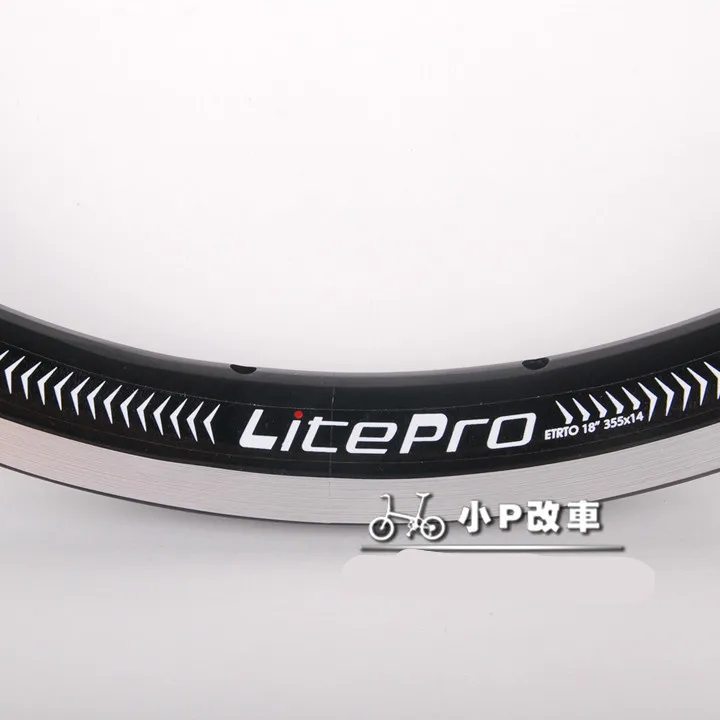 Litepro kpro 18 ''диски 355x14 двухстенные складные велосипедные BMX колесные диски для