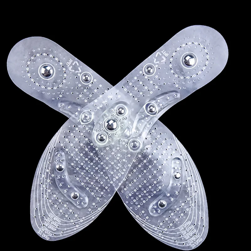 

1 Pairs Massage Insole Magnetic Arch Transparent Acupressure Breathable Anti-slip MC889