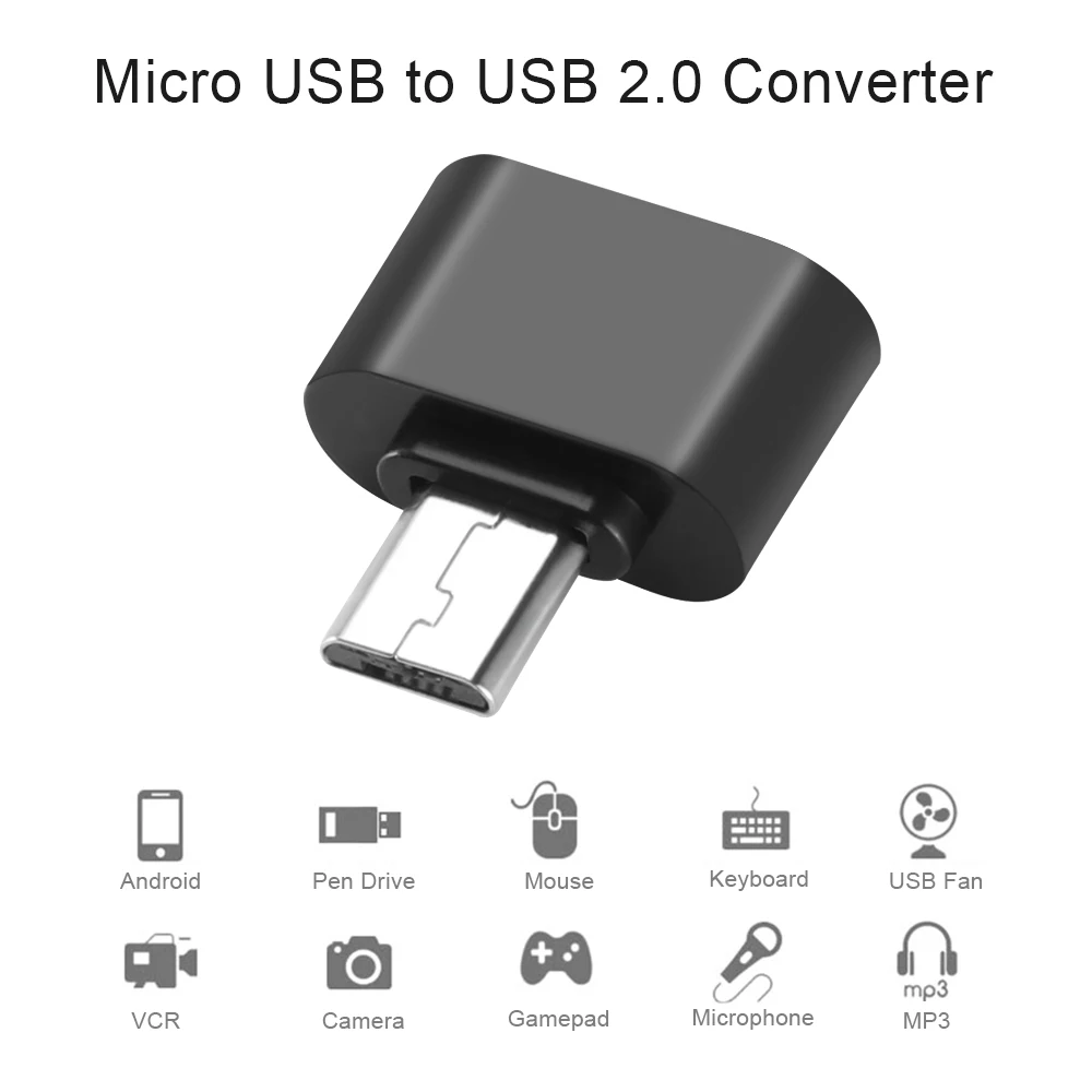 USB2.0 black Мини OTG USB кабель OTG адаптер Micro Женский конвертер Тип C адаптер Micro USB к USB конвертер для планшетных ПК Android - Цвет: USB2.0 black