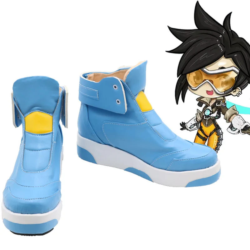 Обувь для косплея OW Tracer Lena Oxton ботинки Хэллоуина карнавала вечеринки косплей