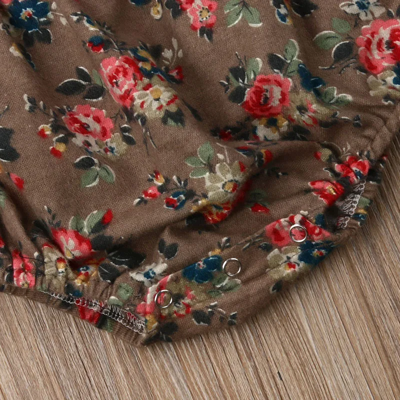 Pudcoco/Модная одежда для новорожденных девочек хлопковый Цветочный комбинезон без