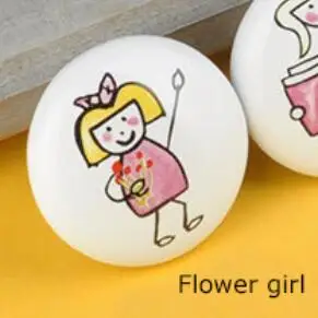 Flower girl Puxadores детская спальня ящик компьютерный стол книжный шкаф ручка шкафа керамический цвет зеленая ручка без формальдегида - Цвет: Flower girl