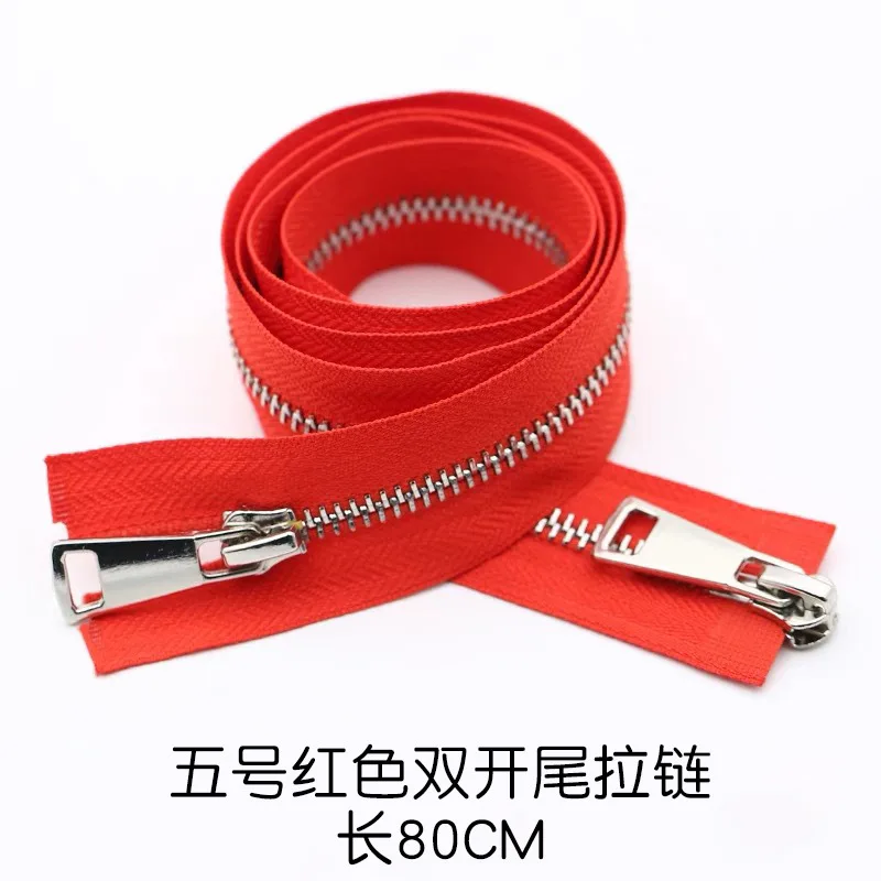 5-80CM 5# молния для шитья разделенная Съемная молния с двойными ползунками 80 см 100 см модная молния для пальто куртки - Цвет: 5-80CM