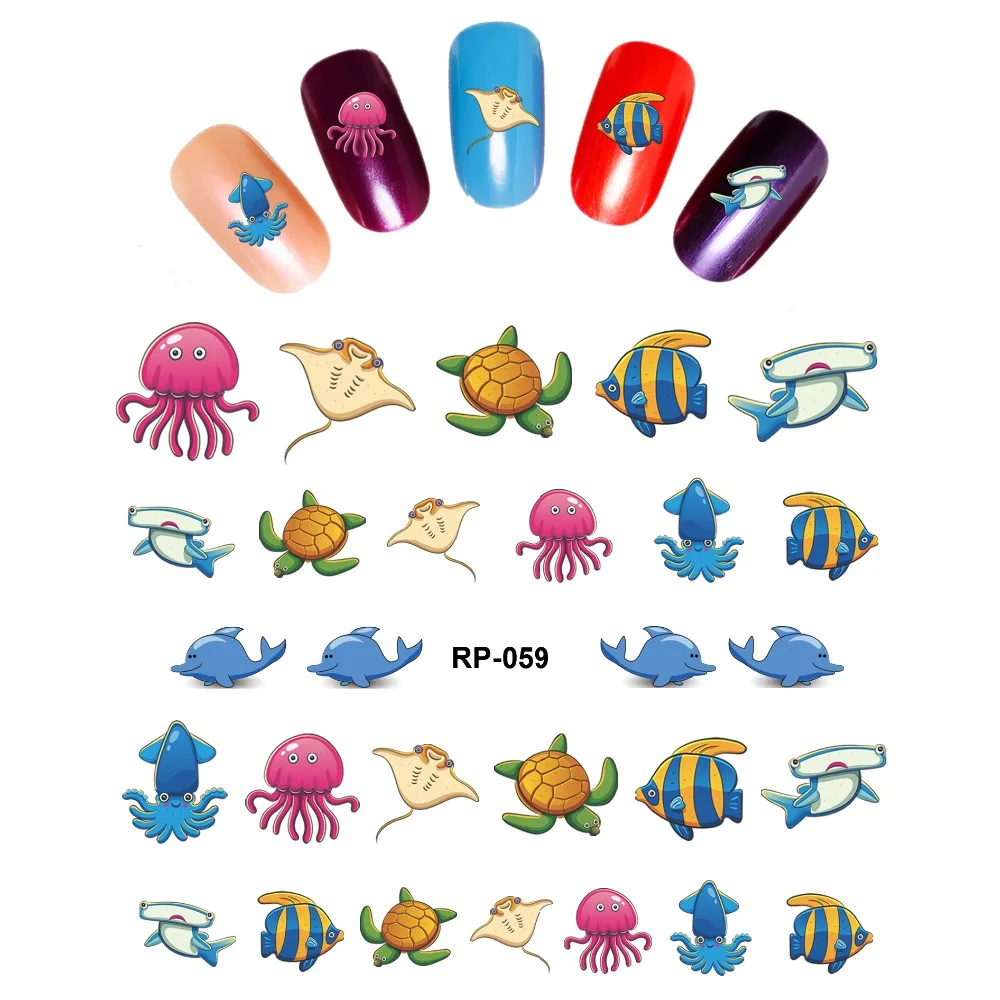 Красивая водная наклейка для дизайна ногтей слайдер искусственная животная