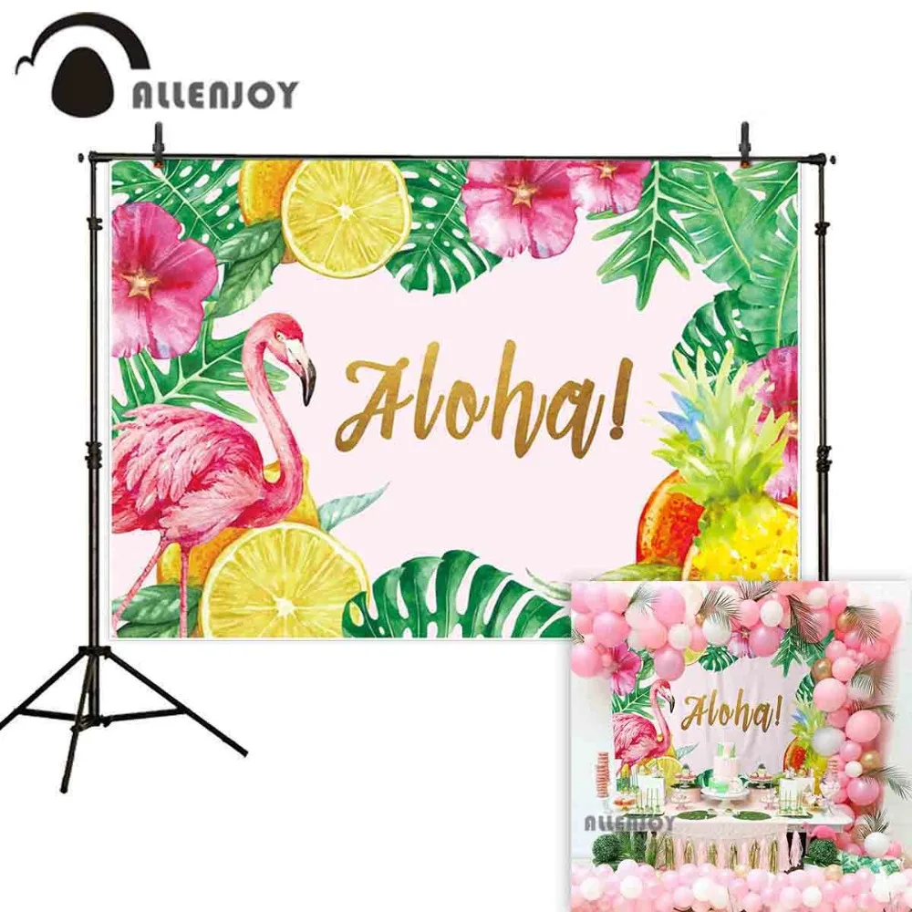 Allenjoy фоновая фотография Фламинго ананас Алоха тропический фотостенд фотосессия