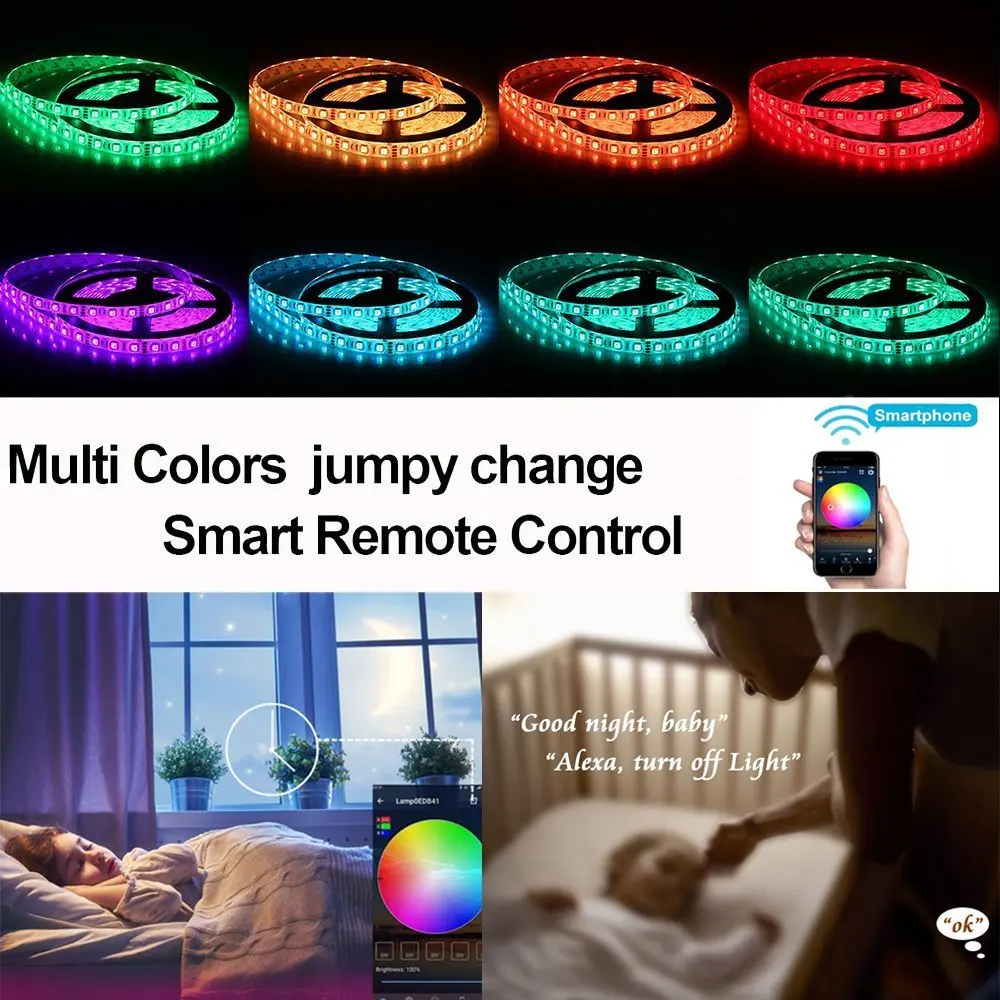 Комплект светодиодных лент RGB с Wi Fi беспроводным управлением для смартфона 5 м 16 4