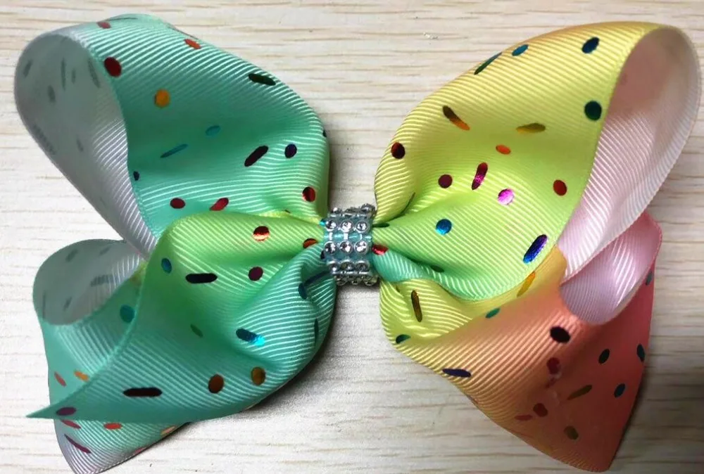 

10pcs Free shipping 2018 New Arrival Fashion Polka Dot Ombre Ribbon Hairbow