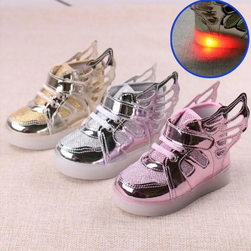 Модные детские кроссовки для мальчиков и девочек светящаяся обувь Детские с