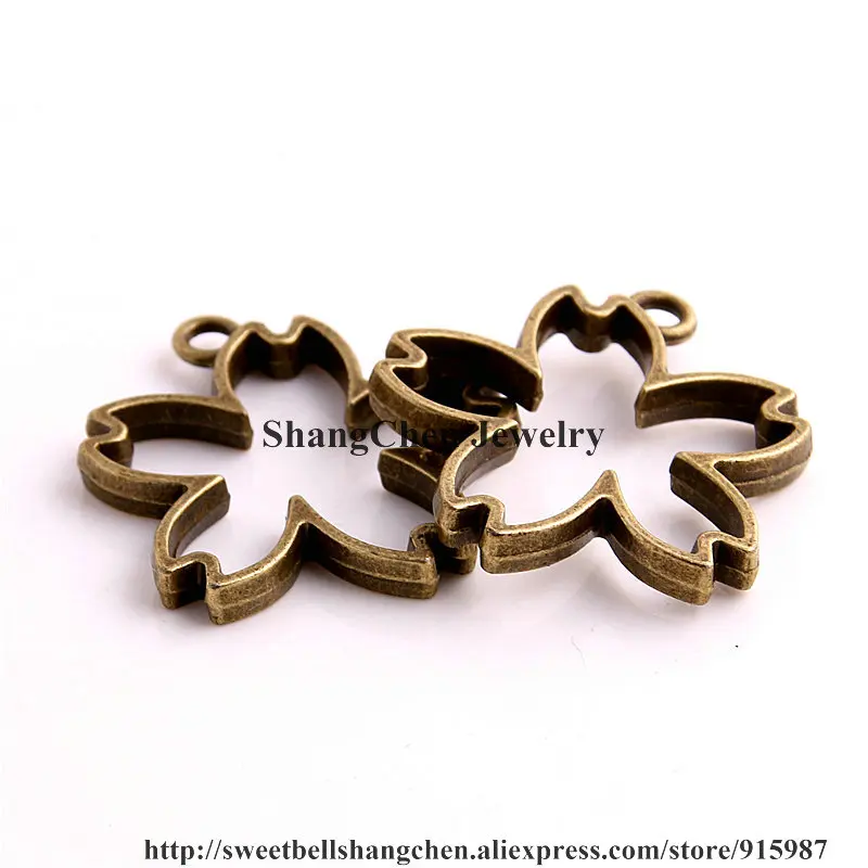 

Sweet Bell 20 pieces 30*32mm Antique bronze Alloy Hollow flowers Charm Pendant Jewelry Making Pendant DIY Handmade Craft