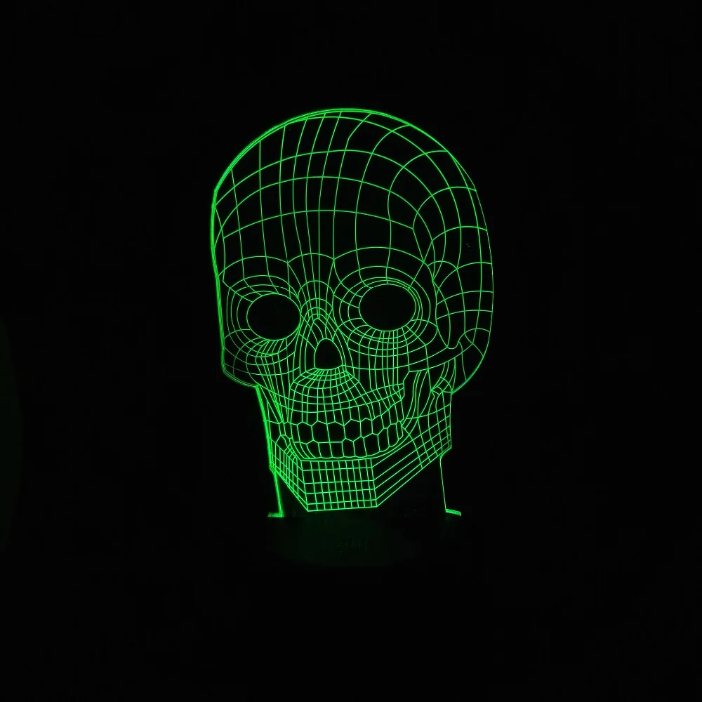 Новинка крик ночного 3D видения атмосфера череп RGB ночные светильники сенсорный светодиодный гостиная/спальня стол/настольная лампа детская игрушка подарок