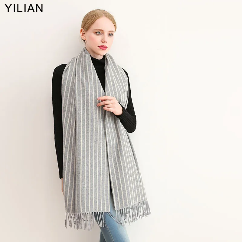 Бренд YILIAN кашемировый толстый зимний длинный шарф с кисточками мягкая модная