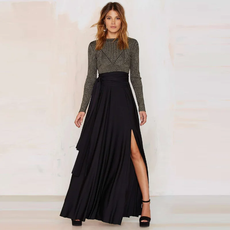 Женская длинная туника A Forever плиссированная с высокой талией и боковым вырезом