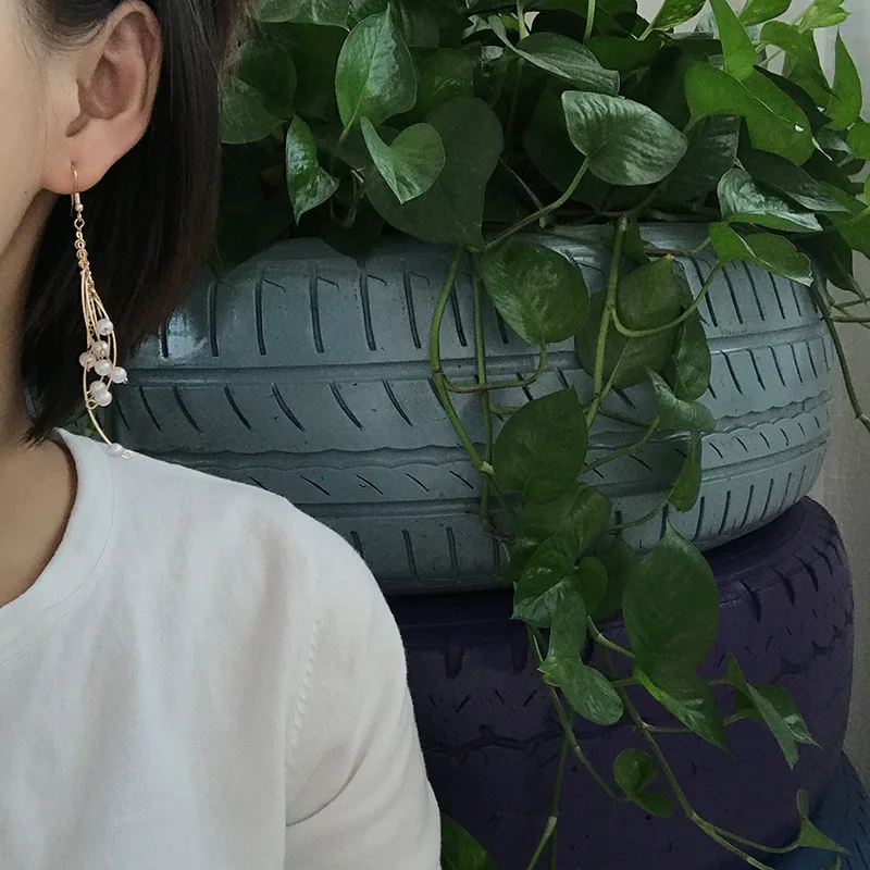 2018 Модные Винтажные висячие серьги с искусственным жемчугом и пшеничными ушками