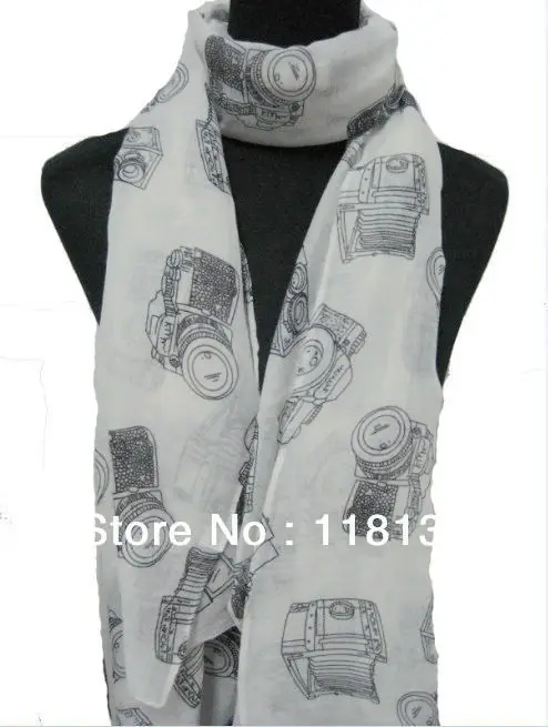 5 шт./лот Модные женские винтажные Ретро камеры дизайн печати Шарф Шаль