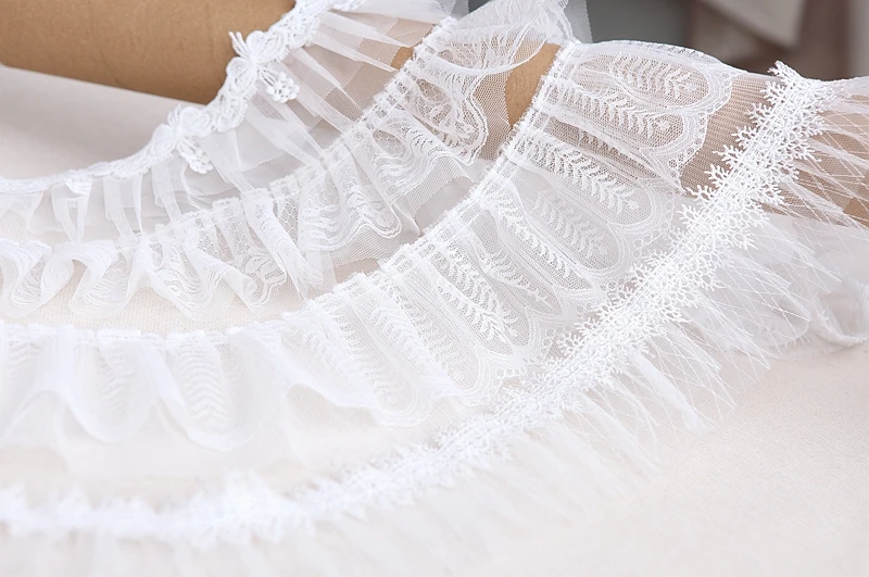 MLAEY 2 ярда/партия вышитый белый цветок кружевная ткань отделка лента для шитья