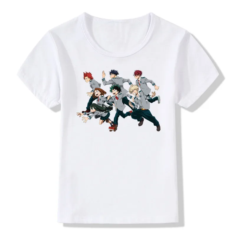 

2019 Children Print Boku No Hero T Shirt O-Neck Short Sleeve Girls Boys Yoh Asakura Midoriya Izuku My Hero Academia Tee ooo753