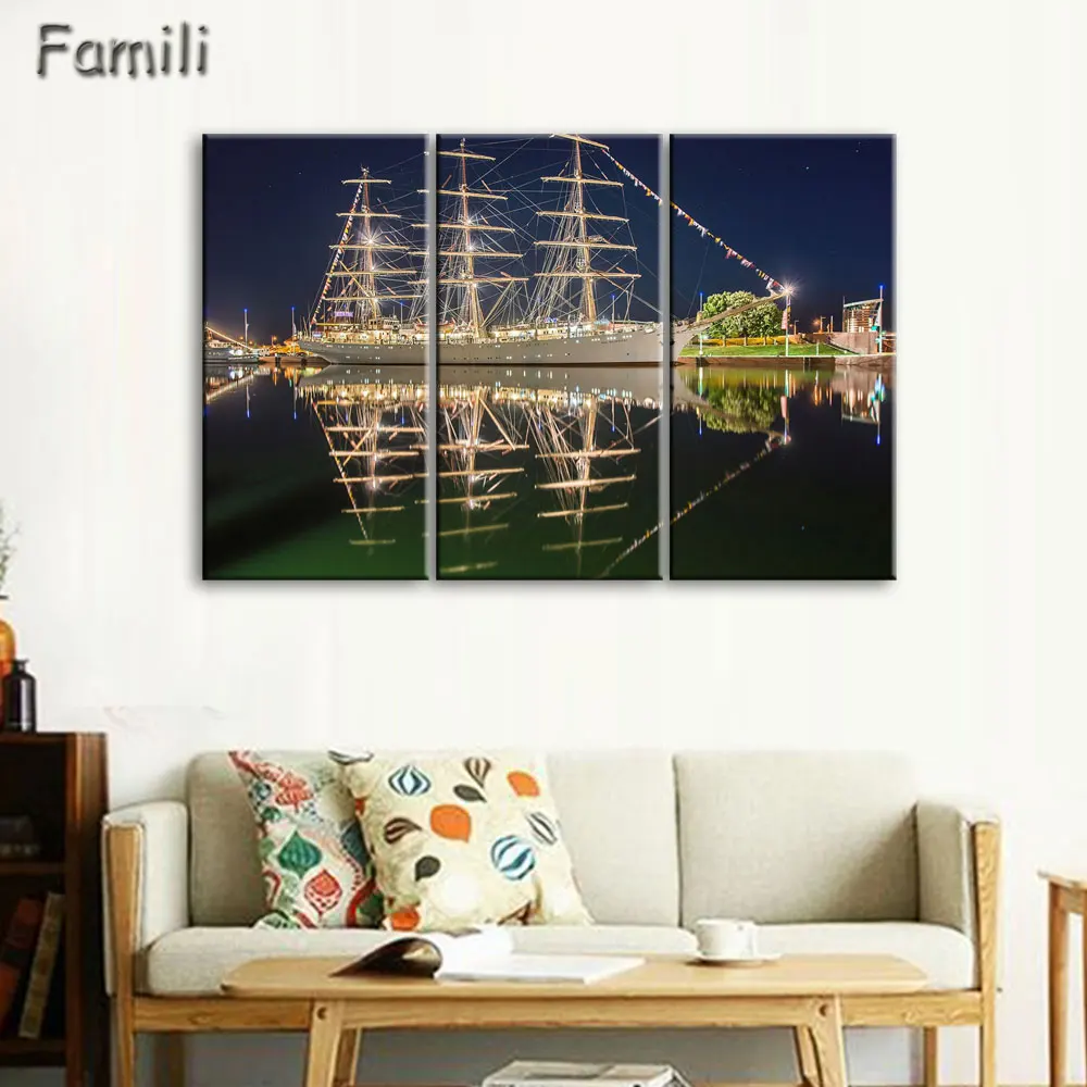 3 шт./компл. парусник холст картины для гостиной стены Современные украшения