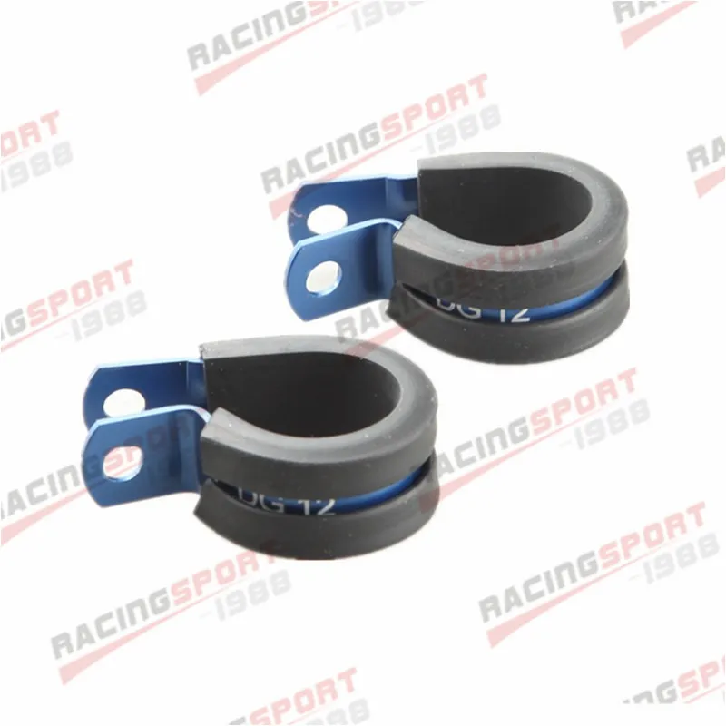 

2PCS Aluminum Rubber Cushioned Clamp ID 19.1mm AN10 Vacuum Hose blue