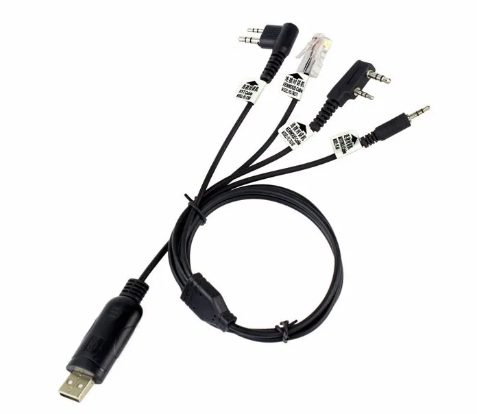 free ship. 1pc. 4 in 1 USB Programming Cable Adapter for KENWOOD Moto.rola Walkie Talkie HYT BAOFENG PUXING Radio J150 |
